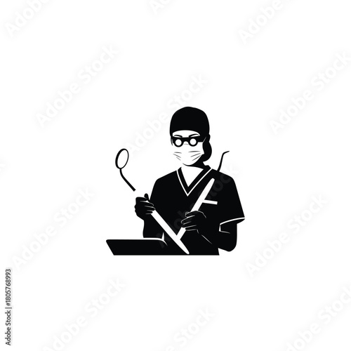 Vintage black inkwell with decorative band and pineapple illustration