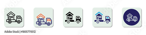 Moving truck Icon Multi Style Vector Illustration