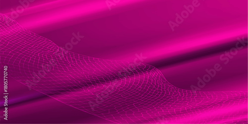 Radiant Pink Neon Horizon Futuristic Flowing Lines Desktop Wallpape