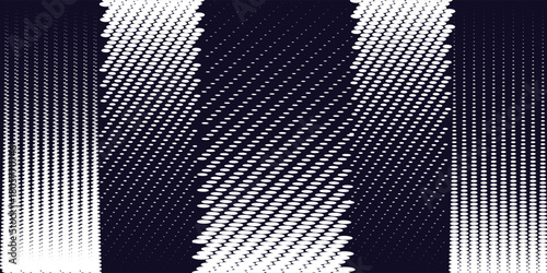 Seamless geometric pattern. Modern ornament with navy blue dotted elements. Geometric abstract pattern