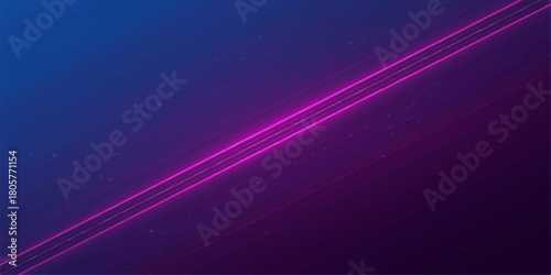 Futuristic Neon Pink Laser Beam Glow on Deep Blue Purple Gradient Background Minimalist Cyberpunk Digital Abstract Art