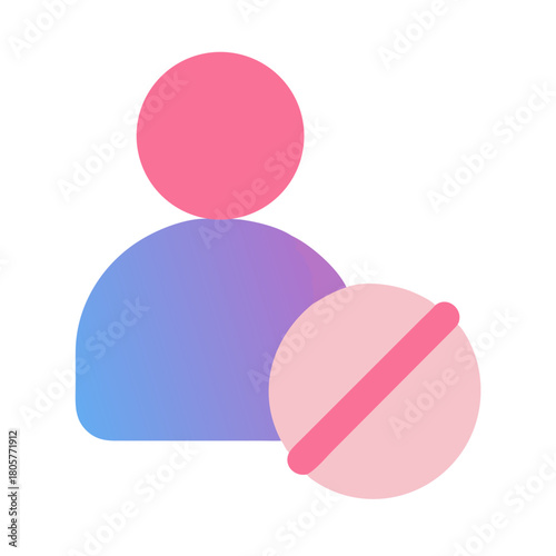 User account blocked icon in flat design style