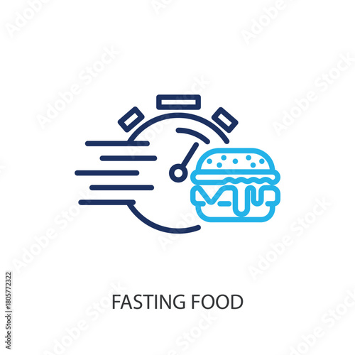  Fasting food thin line icons. Original vector illustration.