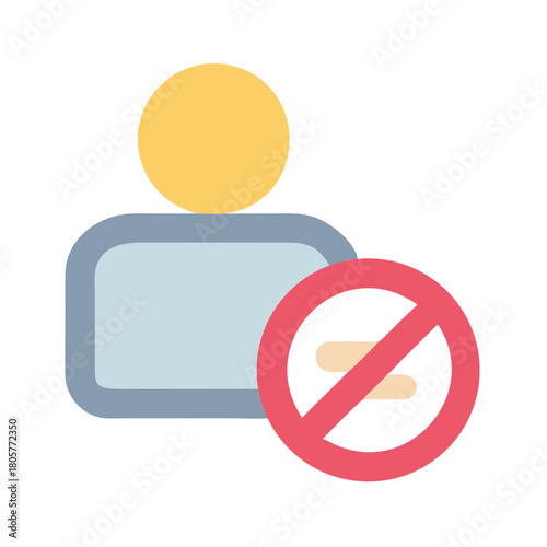 User access restricted flat icon on black background