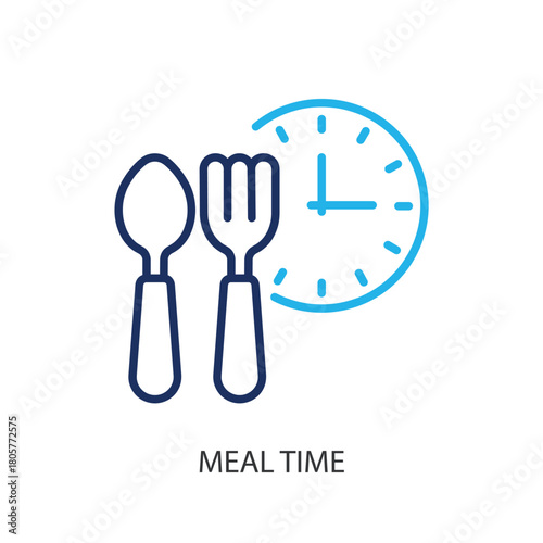  Meal time thin line icons. Original vector illustration.