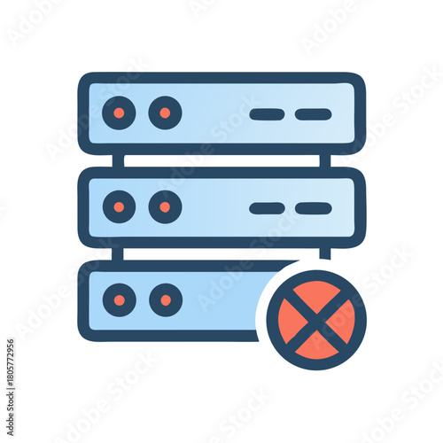 Three stacked servers with an error indicator, black background