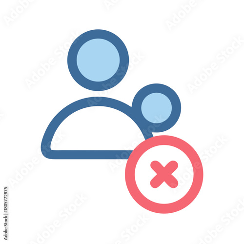 User account delete icon on a black background illustration