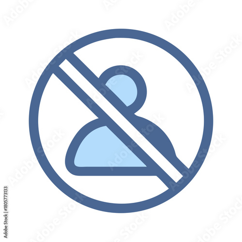 No access illustration with person outline within circle symbol