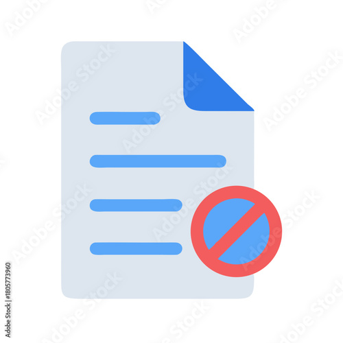Document not allowed icon representing restrictions and regulations