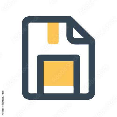 Vintage floppy disk icon representing outdated data storage medium