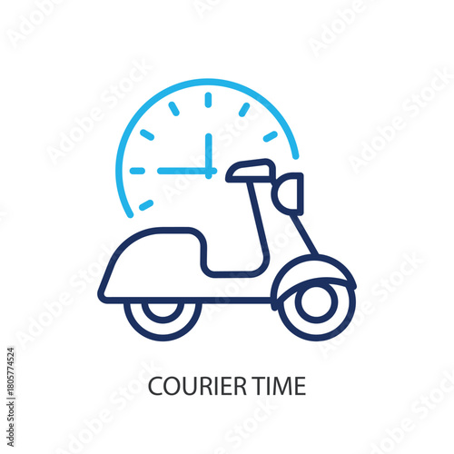  Courier time thin line icons. Original vector illustration.