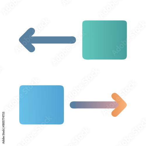 Conceptual data flow diagram with arrows and square shapes