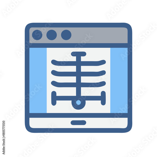 Medical x ray scan on computer screen illustration