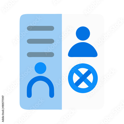 Identity card blocked profile icon for security reasons