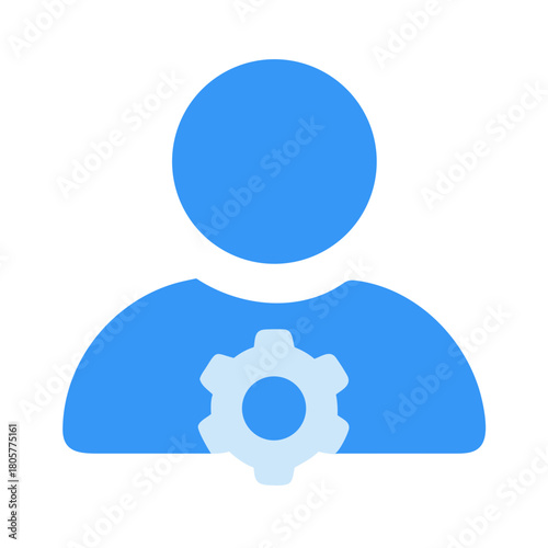 User settings configuration icon on solid black background