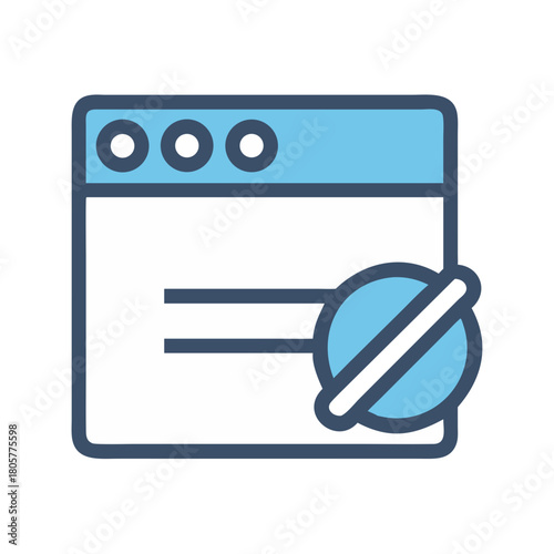 Blocked website icon representing access restriction or content denial