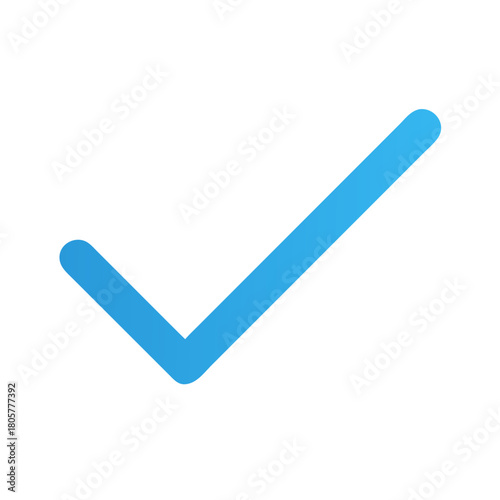 Bright blue checkmark against black backdrop for clear indication