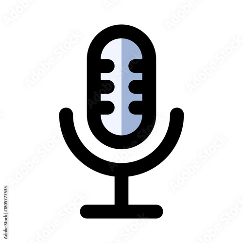 Microphone, doodle vector illustration, simple concept, isolated on a white background