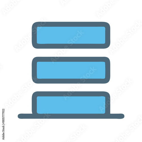 Abstract vertical align icon with rectangle rows element