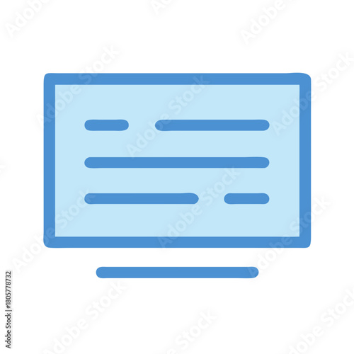 Simple blue message board with text in vector style