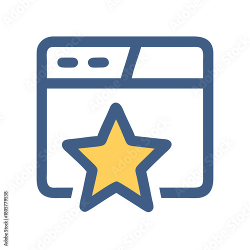 Highlighted browser tab favorite icon for websites and bookmarking