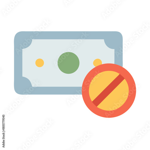 Money blocked symbol concept depicting financial restrictions and limitations