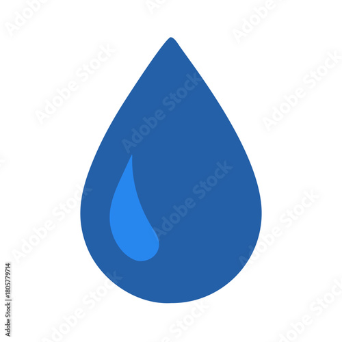 Isolated blue water drop on a black background graphic