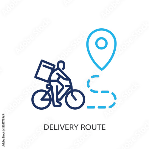  Delivery route thin line icons. Original vector illustration.