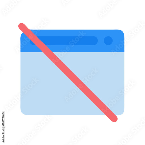 Restricted access website icon with a red cross overlay