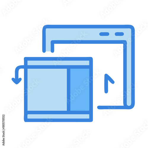 Blue and light blue windows icon representing data migration
