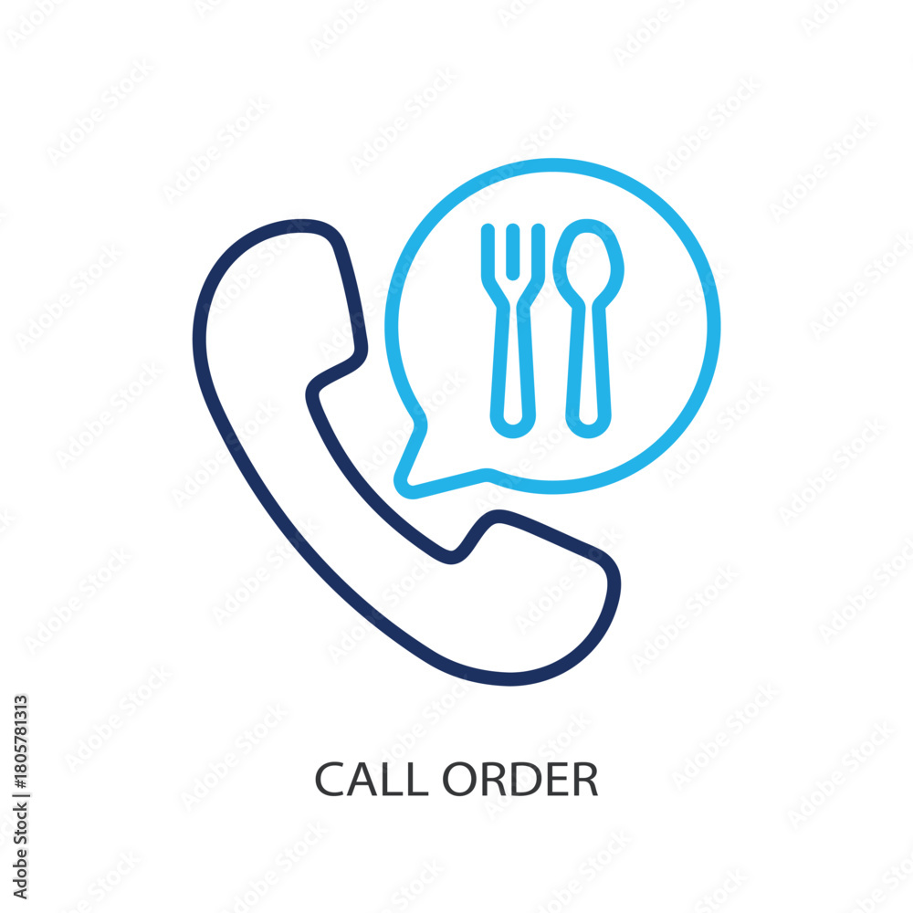 Fototapeta premium Call order thin line icons. Original vector illustration.