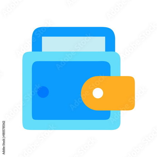 Vector illustration of a blue wallet against a black background