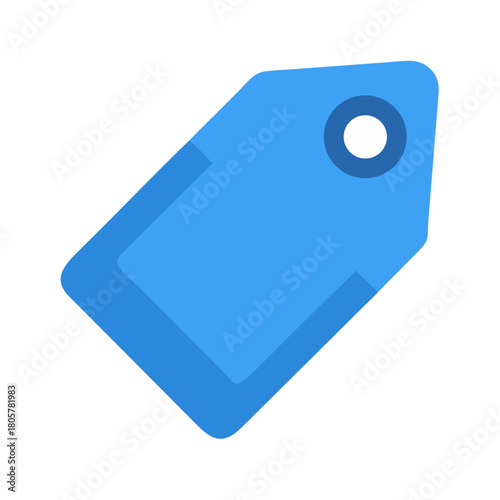 Simple light blue price tag graphic element on black background