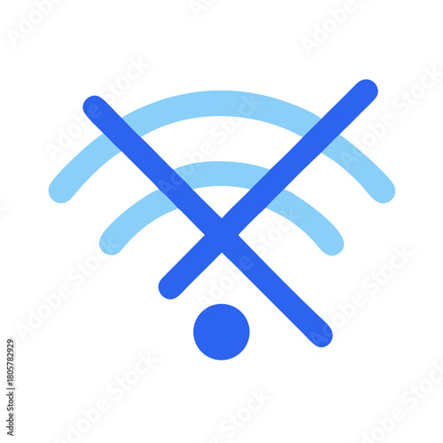 Disconnected wireless network icon on a black background