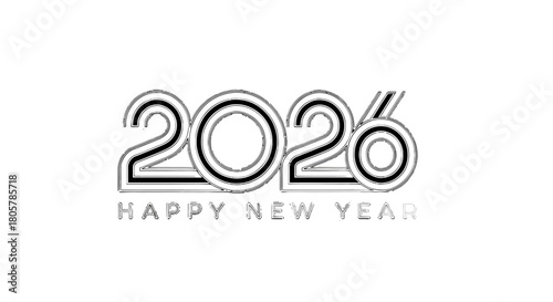 Celebrate 2026 New Year with retro modern design, perfect for festive greetings, banners, and social media wishing everyone joy and prosperity ahead