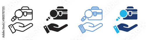 Job icon set multiple style collection