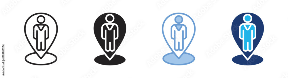 Obraz premium Position icon set multiple style collection