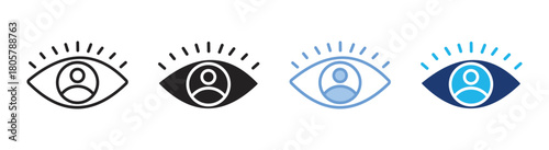 Vision icon set multiple style collection