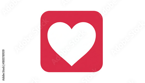 A simple graphic of a white heart shape inside a red rounded square on a white background space around it Free Download A simple graphic of a white heart shape inside a red rounded square on a white background space around it - GFXLoad