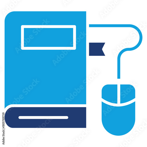 E-Learning Flat Blue Icon
