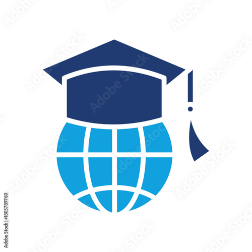 Global Flat Blue Icon