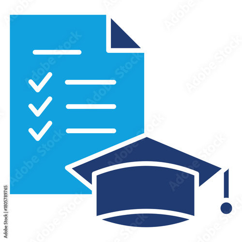Study Program Flat Blue Icon