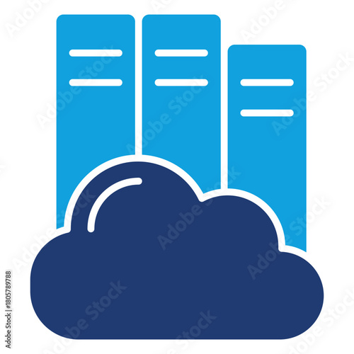 Digital Library Flat Blue Icon