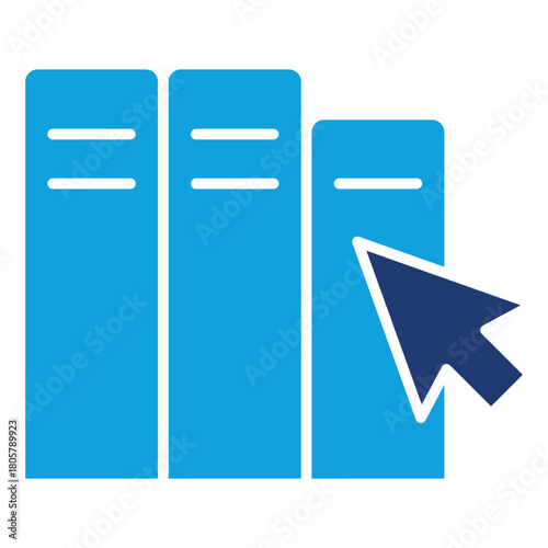 Online Library Flat Blue Icon
