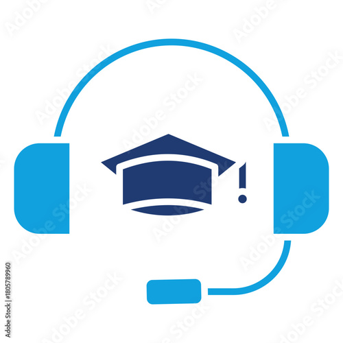 Distance Education Flat Blue Icon