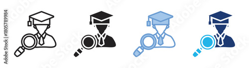 Campus icon set multiple style collection