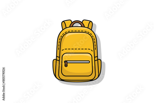 Bright yellow backpack with front pocket and straps