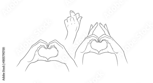 Heart hands spread love with artistic charm, radiating affection and unity in a modern design expressing heartfelt emotion and connection, sharing joy