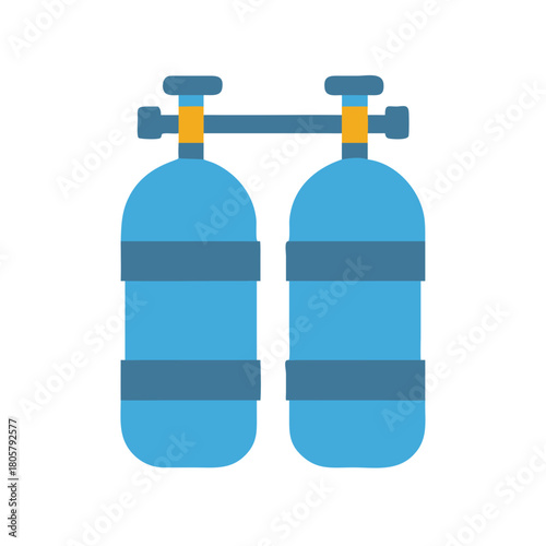 Two scuba diving tanks filled with air for oxygen