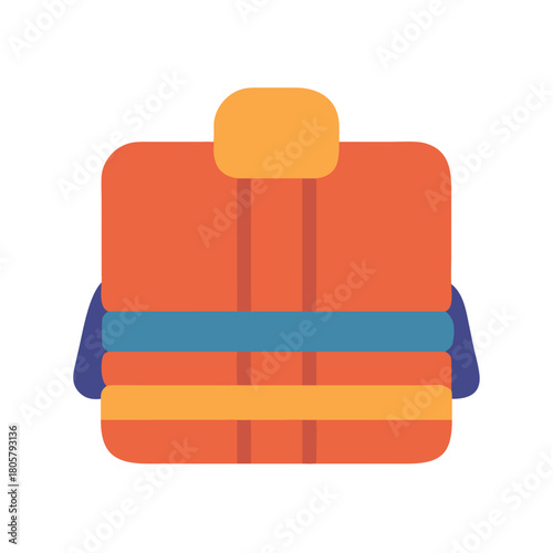 Vector illustration of a life jacket on black background